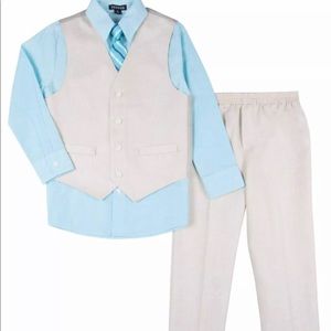 Boys 4 Piece Suit Shirt Tie Pants & Vest